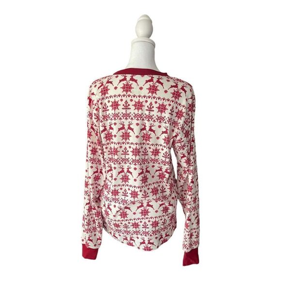 Pottery Barn Kids Women’s Size M Organic Cotton Red Christmas Sleep Top EUC - Picture 6 of 9